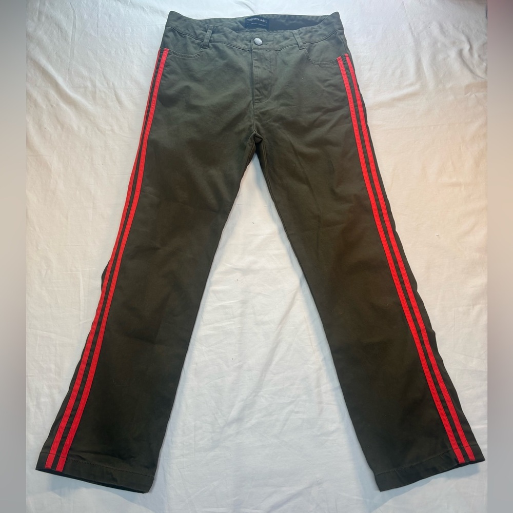 The Fifth Label Women’s Olive Green Pants - Orange Stripes on Side Size 28x30